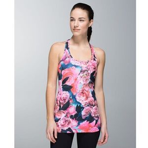 EUC Lululemon Secret Garden Hot Pink Floral Floral Tank